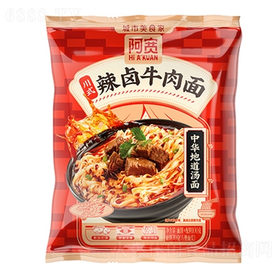 阿寬中華湯面辣鹵牛肉面(袋)懶人即食網(wǎng)紅零食