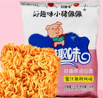 好趣味小豬佩佩干脆面休閑零食蜜汁豬排味